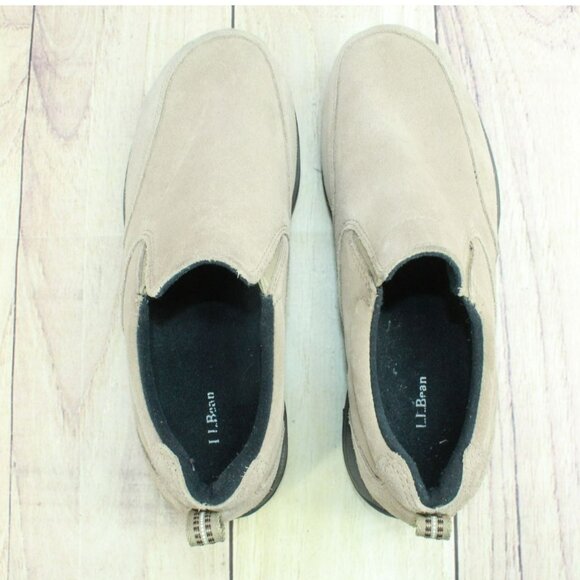 LL Bean Tan Suede Slip On Moccasin Casual Loafer Clog Shoes Size 9.5 M - Picture 7 of 9